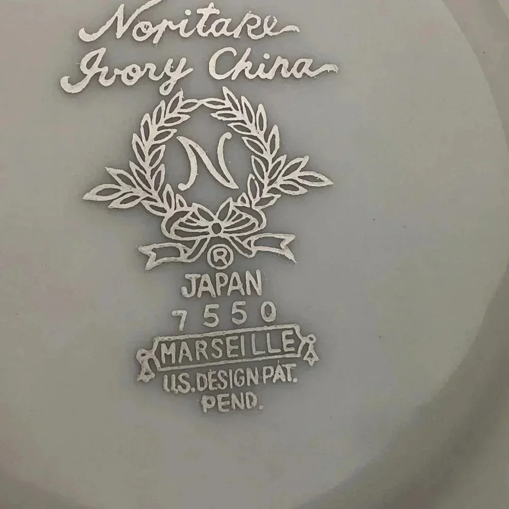 vtg Marseille by noritake Ivory China plate set salad, bread & butter, saucer